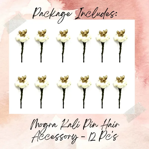 White_Artificial_Flowers_With_Golden_Pearls_Designed_Hairpin