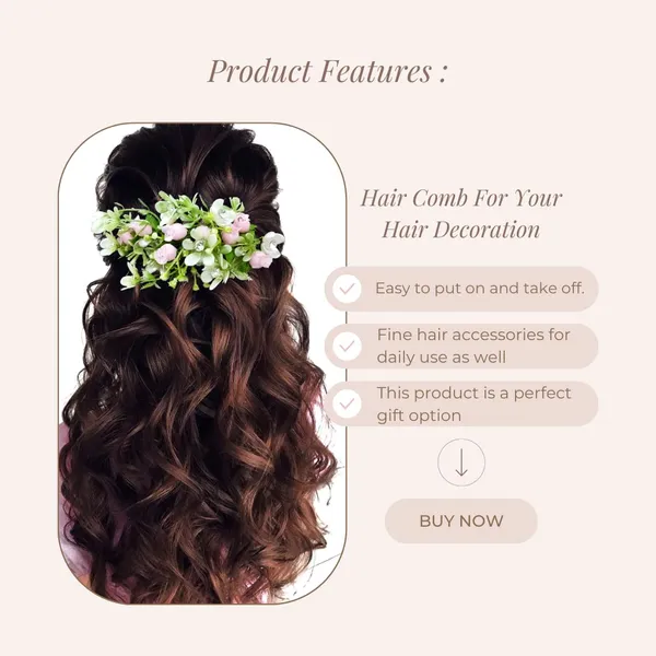 Baby_Pink_Artificial_Flower_With_Leaf_Designed_With_Stones_&_Pearls_Made_Hair_Pin