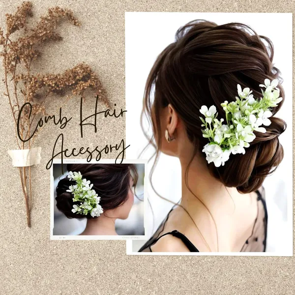 White_Artificial_Flower_With_Leaf_Designed_With_Stones_&_Pearls_Comb_Slide