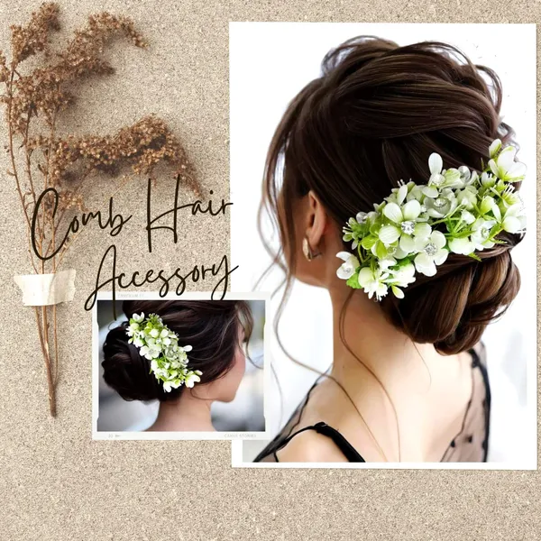 Cream_Artificial_Flower_With_Leaf_Designed_With_Stones_&_Pearls_Comb_Slide