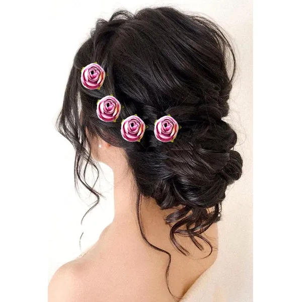Dark_Pink_Artificial_Rose_Flower_Made_Hair_Pin