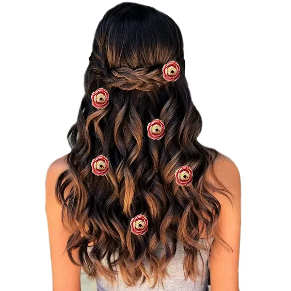Peach_Artificial_Rose_Flower_Made_Hair_Pin