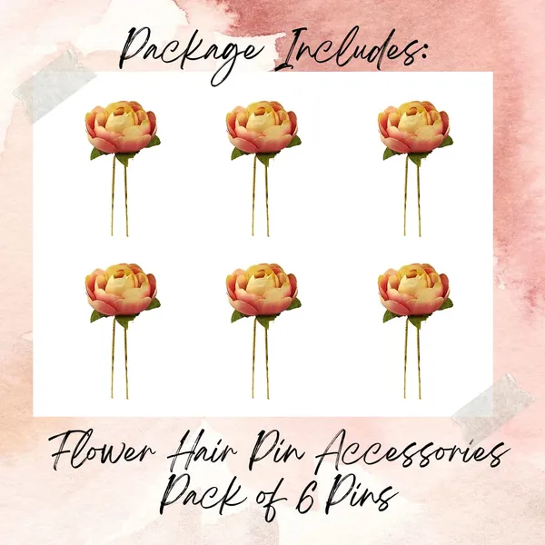 Peach_Artificial_Rose_Flower_Made_Hair_Pin