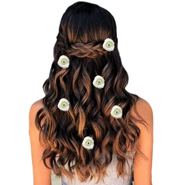 White_Artificial_Rose_Flower_Made_Hair_Pin