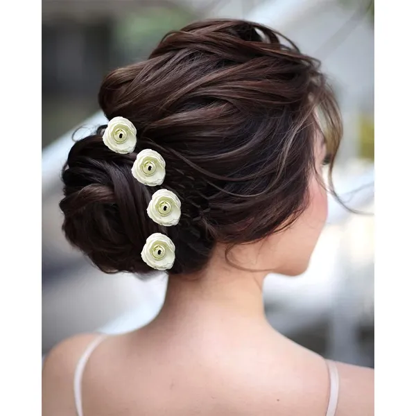 White_Artificial_Rose_Flower_Made_Hair_Pin