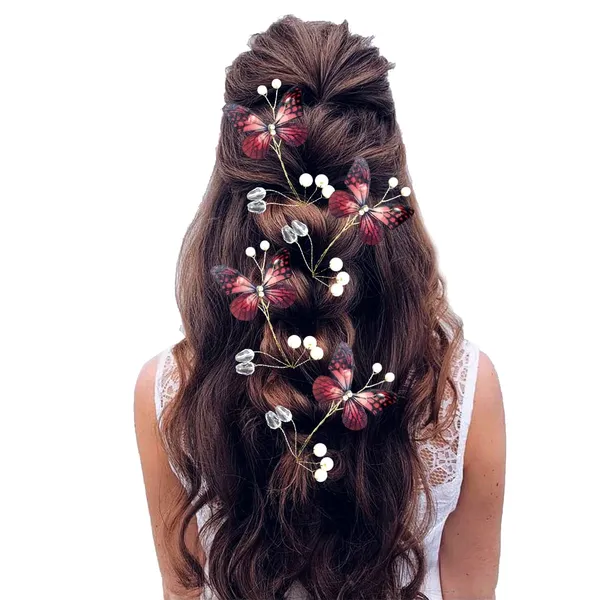 Maroon_Fabric_Butterfly_With_Pearls_And_Stones_Hair_Pin_Accessories_For_Women