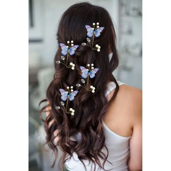 Sky_Blue_Fabric_Butterfly_With_Pearls_And_Stones_Hair_Pin_Accessories_For_Women