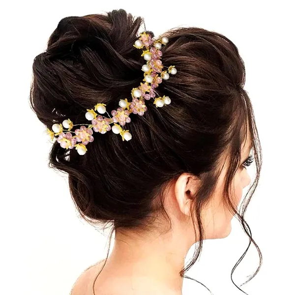 Multicolor_Artificial_Stone_Made_Flowers_With_Pearls_Designed_Hair_Pins