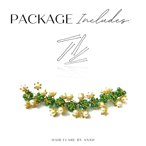 Dark_Green_Artificial_Stone_Made_Flowers_With_Pearls_Designed_Hair_Pins