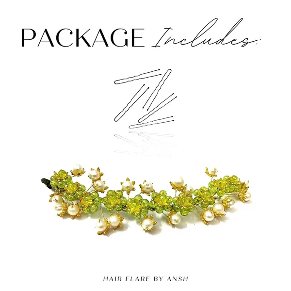 Light_Green_Artificial_Stone_Made_Flowers_With_Pearls_Designed_Hair_Pins