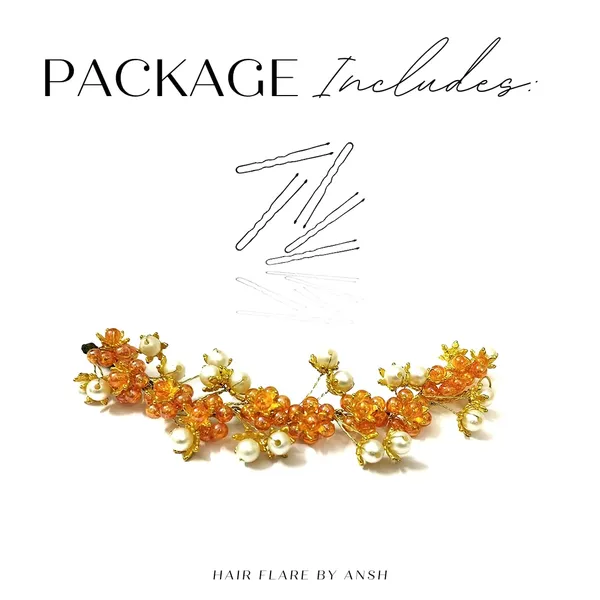 Orange_Artificial_Stone_Made_Flowers_With_Pearls_Designed_Hair_Pins