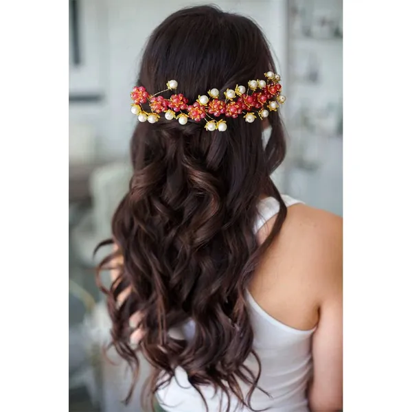 Red_Artificial_Stone_Made_Flowers_With_Pearls_Designed_Hair_Pins