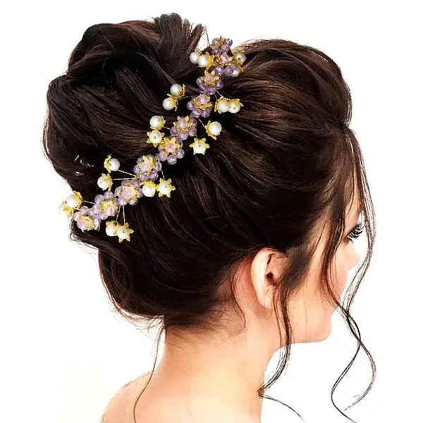 Purple_Artificial_Stone_Made_Flowers_With_Pearls_Designed_Hair_Pins