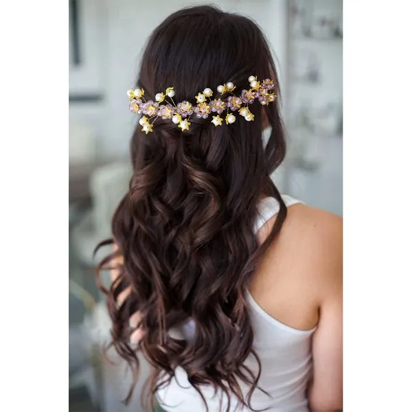 Purple_Artificial_Stone_Made_Flowers_With_Pearls_Designed_Hair_Pins