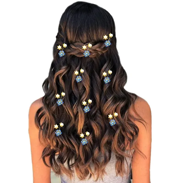 Pack_of_10_Blue_Artificial_Star_Stone_Flowers_With_Pearls_Hair_Pins_Accessories_Pins
