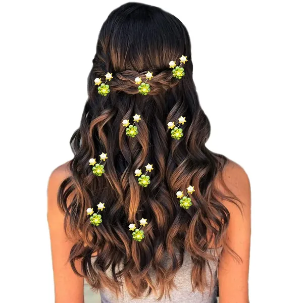 Pack_of_10_Light_Green_Artificial_Star_Stone_Flowers_With_Pearls_Hair_Pins_Accessories_Pins