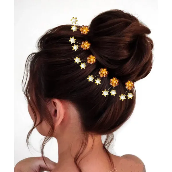 Pack_of_10_Orange_Artificial_Stone_Made_Flowers_With_Pearls_Designed_Hair_Pins_Pins