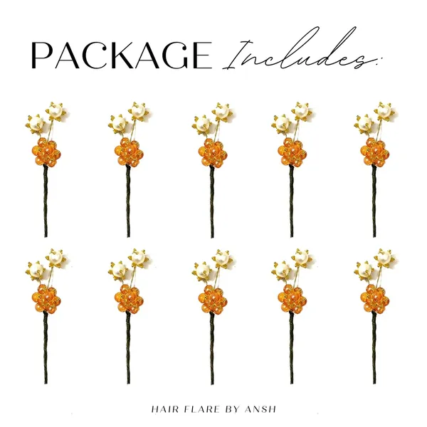 Pack_of_10_Orange_Artificial_Stone_Made_Flowers_With_Pearls_Designed_Hair_Pins_Pins