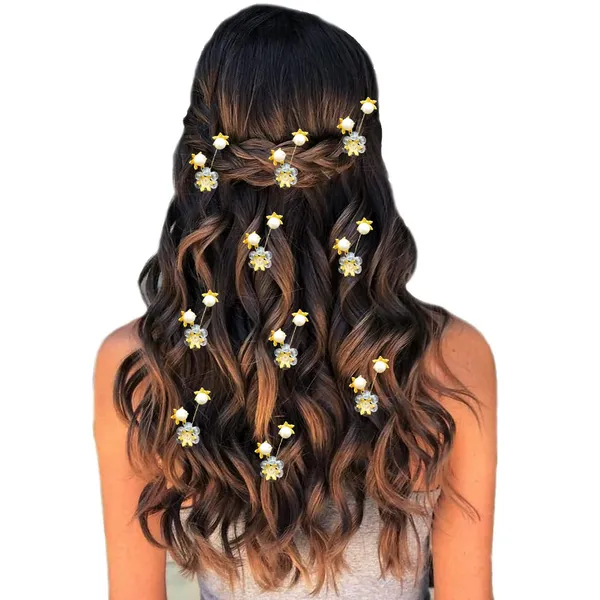 Pack_of_10_White_Artificial_Star_Stone_Flowers_With_Pearls_Hair_Pins_Accessories_Pins
