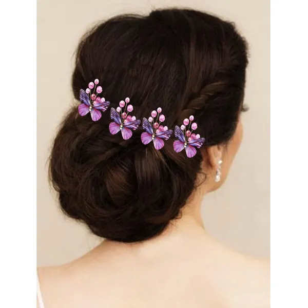 Pack_of_6_Dark_Pink_Butterfly_With_Pearls_Artificial_Hair_Pins_For_Women_Pins