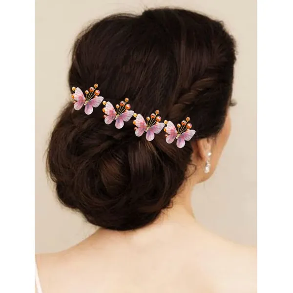 Pack_of_6_Orange_Butterfly_With_Pearls_Artificial_Hair_Pins_For_Women_Pins