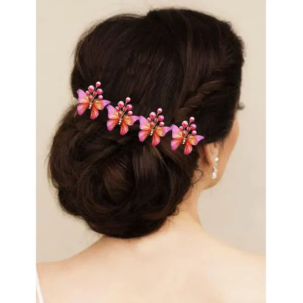 Pack_of_6_Red_Butterfly_With_Pearls_Artificial_Hair_Pins_For_Women_Pins