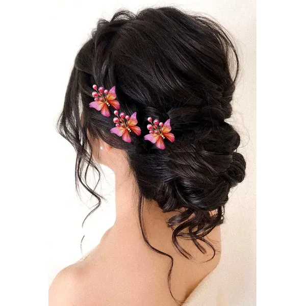 Pack_of_6_Red_Butterfly_With_Pearls_Artificial_Hair_Pins_For_Women_Pins
