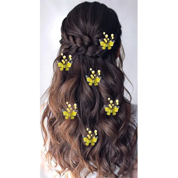Pack_of_6_Yellow_Metal_Butterfly_With_Pearls_Artificial_Hair_Pins_For_Women_Pins