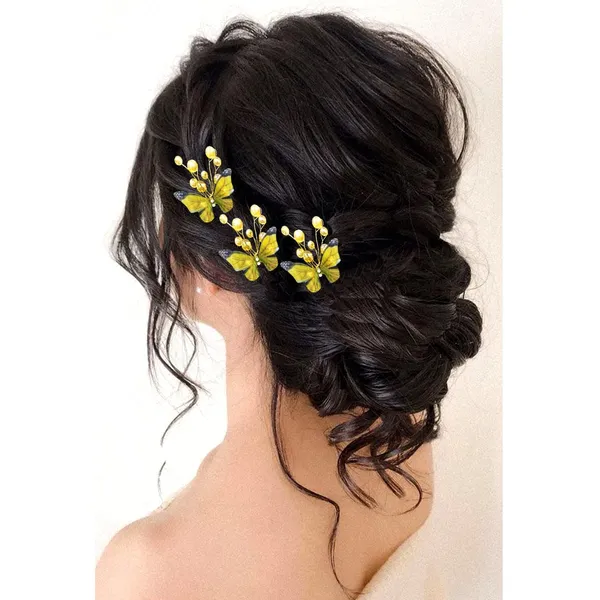 Pack_of_6_Yellow_Metal_Butterfly_With_Pearls_Artificial_Hair_Pins_For_Women_Pins