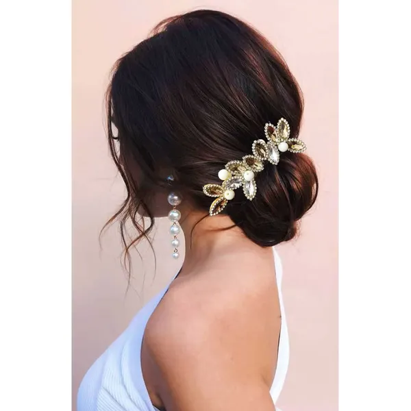 Golden_Artificial_Barrette_Hair_Pin_For_Women_&_Girls