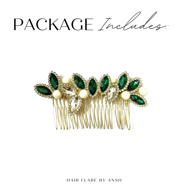 Green_Artificial_Barrette_Hair_Pin_For_Women_&_Girls