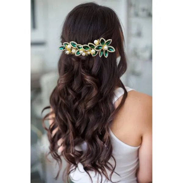 Green_Barrate_Hair_Pin_For_Women_&_Girls