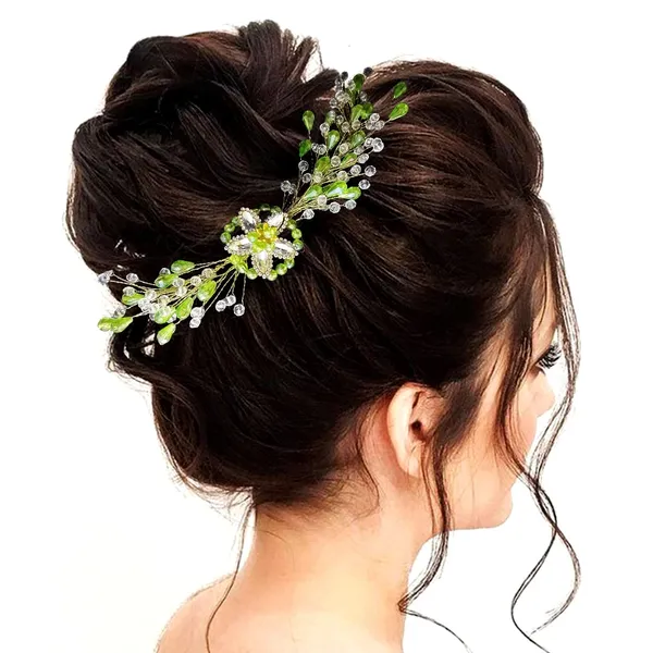 Light_Green_Artificial_Barrate_Hairpins_For_Women_&_Girls