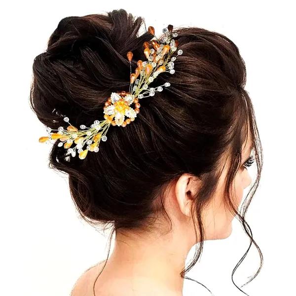 Orange_Stones_And_Pearls_Made_Floral_Designed_Artificial_Barrate_Hair_Pins_For_Women_&_Girls
