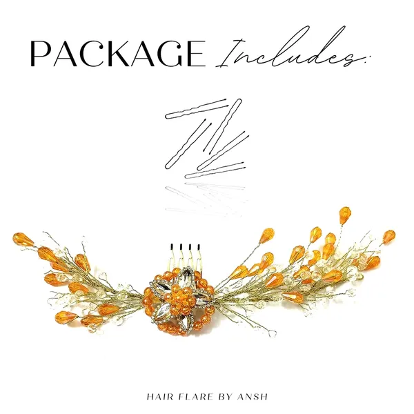 Orange_Stones_And_Pearls_Made_Floral_Designed_Artificial_Barrate_Hair_Pins_For_Women_&_Girls