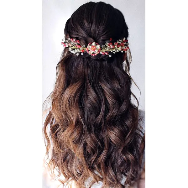 Red_Stones_And_Pearls_Made_Floral_Designed_Artificial_Barrate_Hair_Pins_For_Women_&_Girls