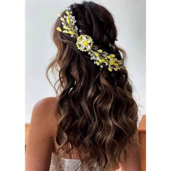 Yellow_Artificial_Barrate_Hairpins_For_Women_&_Girls