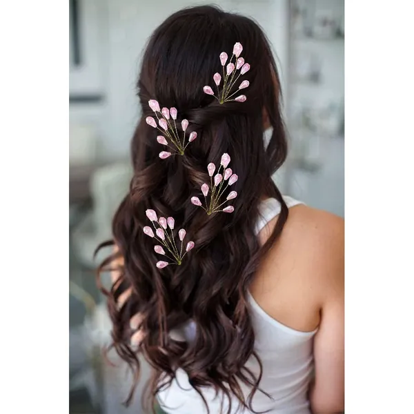 Pack_of_4_Baby_Pink_Leaf_Designed_Pearl_And_Beads_Artificial_Hair_Pin_For_Women_Pins