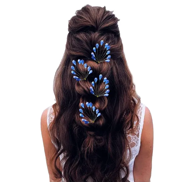 Pack_of_4_Blue_Leaf_Designed_Pearl_And_Beads_Artificial_Hair_Pin_For_Women_Pins
