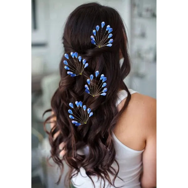 Pack_of_4_Blue_Leaf_Designed_Pearl_And_Beads_Artificial_Hair_Pin_For_Women_Pins
