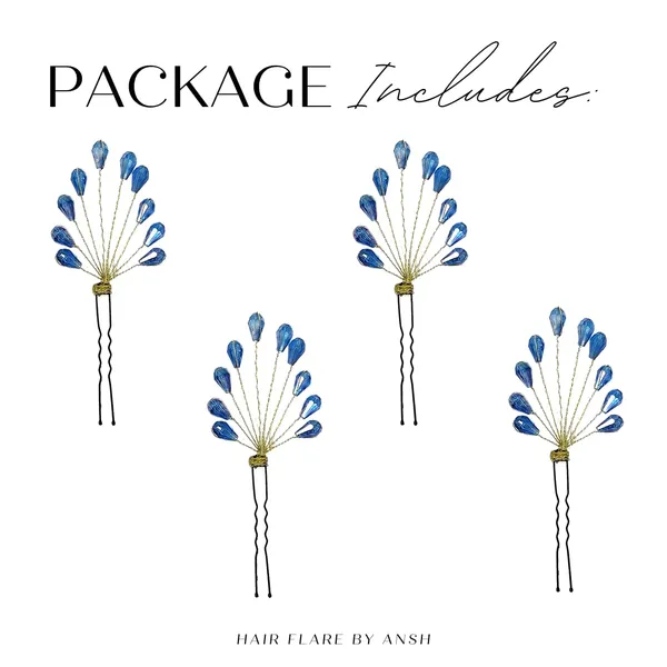 Pack_of_4_Blue_Leaf_Designed_Pearl_And_Beads_Artificial_Hair_Pin_For_Women_Pins