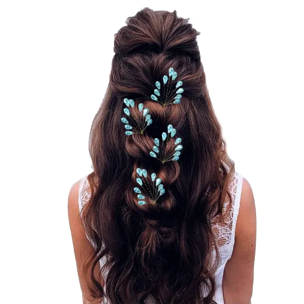 Pack_of_4_Sky_Blue_Leaf_Designed_Pearl_And_Beads_Artificial_Hair_Pin_For_Women_Pins