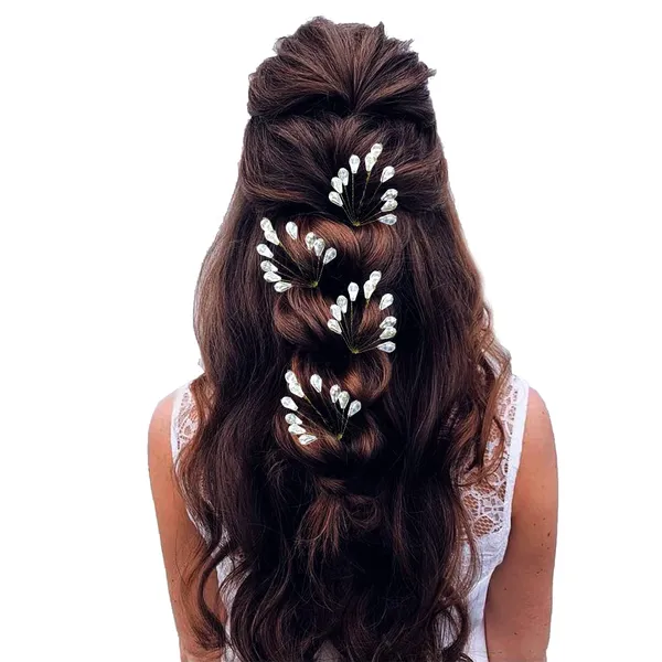 Pack_of_4_White_Leaf_Designed_Pearl_And_Beads_Artificial_Hair_Pin_For_Women_Pins