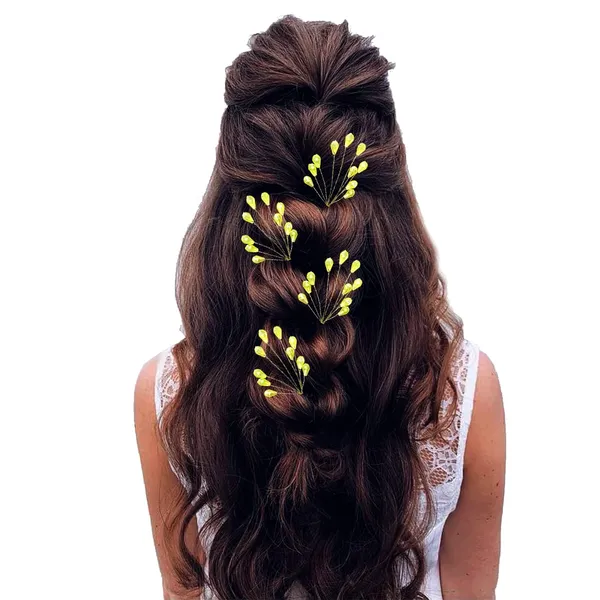 Yellow_Stones_And_Pearls_Made_Floral_Designed_Artificial_Barrate_Hair_Pins_For_Women_&_Girls