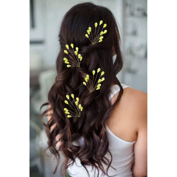 Yellow_Stones_And_Pearls_Made_Floral_Designed_Artificial_Barrate_Hair_Pins_For_Women_&_Girls