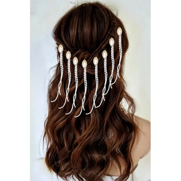 White_Stones_And_Pearls_Made_Artificial_Hair_Pins_For_Women