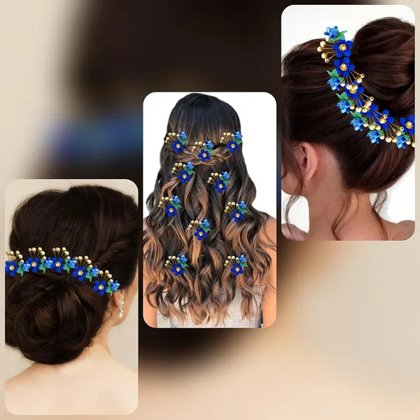Pack_of_10_Blue_Round_Shape_Flower_With_Golden_Pearl_Hair_Pin_For_Women_Pins