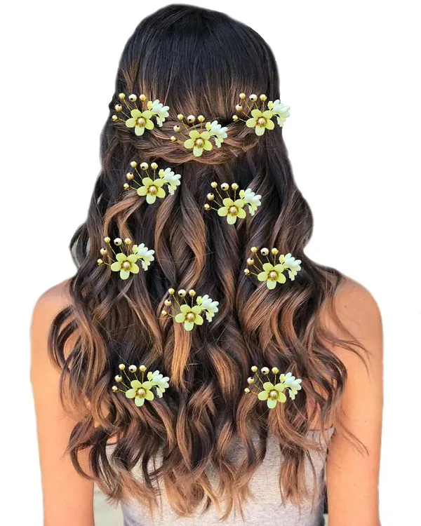 Pack_of_10_Cream_Round_Shape_Flower_With_Golden_Pearl_Hair_Pin_For_Women_Pins