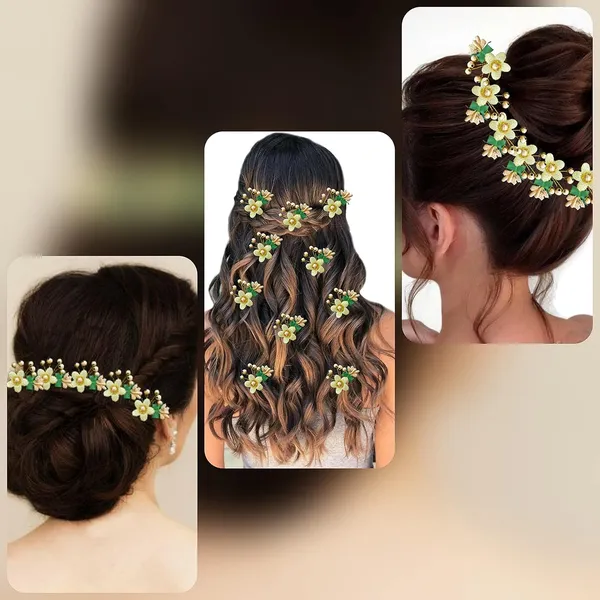 Pack_of_10_Golden_Round_Shape_Flower_With_Pearl_Hair_Pin_For_Women_Pins