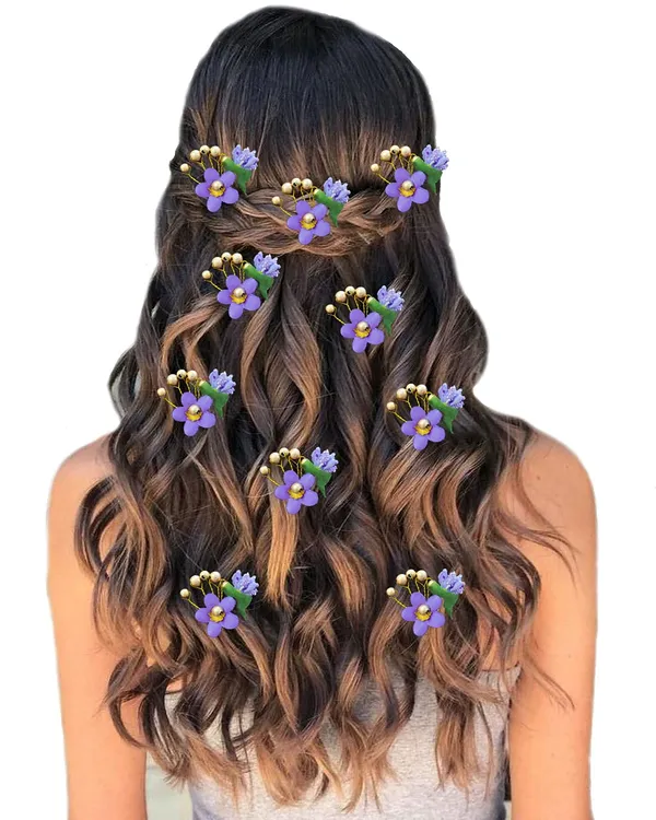 Pack_of_10_Mauve_Round_Shape_Flower_With_Golden_Pearl_Hair_Pin_For_Women_Pins